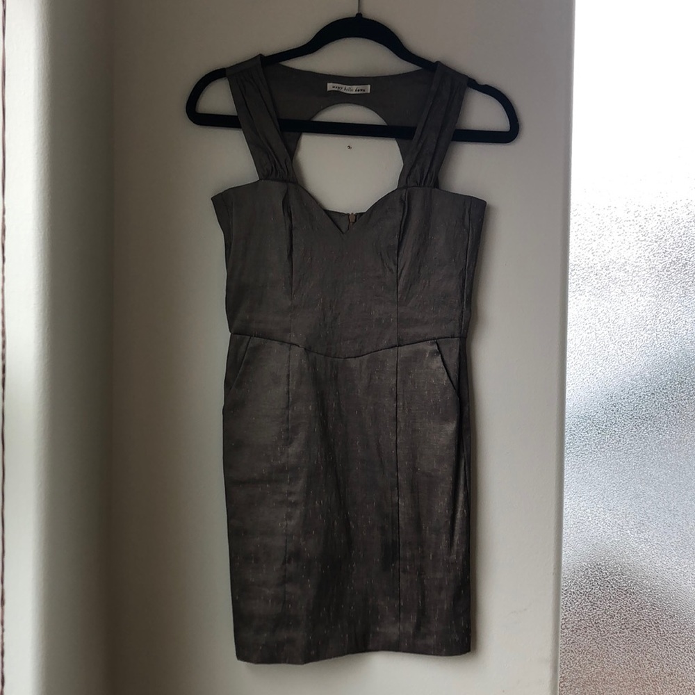Tan And Textured Mini Dress with Pockets